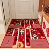 Alfombra de piso de terciopelo de cristal para entrada de Año Nuevo, puerta de entrada, recibidor, alfombra de piso resistente a manchas y al desgaste, alfombra de piso antideslizante festiva para sala de estar del hogar