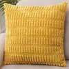 Funda de Cojín Rayada de Pana Transfronteriza Color Sólido Funda de Almohada Decorativa para Sofá de Sala de Estar Fabricante en Stock
