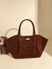 Bolso tote cruzado de gran capacidad transfronterizo, bolso de ala esmerilada de gamuza de alta gama, bolso de hombro de nicho para el día a día