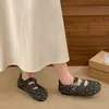 Hebilla Temperamento 2026 Boca Baja Zapatos Individuales Mary Janes para Mujer Correa Única Retro Lunares Otoño/Invierno Nuevo Estilo con Lana Versión Coreana