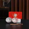 Conjunto Auspicioso de Louças e Utensílios de Mesa de Cerâmica Chinesa Evento de Inauguração de Casa Casamento Evento de Negócios Presente Caixa de Presente de Cerâmica