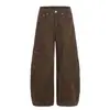 Z046 Retro Americano Unissex High-End Lavado Vintage Design de Múltiplos Bolsos Solto Calça Cargo Casual Masculina Scimitar