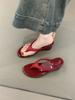 Chanclas Brisa Suave de Noche 2026 Nuevo Estilo Verano Morado Elegante Francés Sandalias de Suela Gruesa para Aumentar Altura para Combinar con Faldas