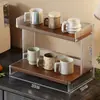 Estante de Almacenamiento de Escritorio, Portavasos de Acrílico, Caja de Almacenamiento de Encimera de Mesa de Comedor de Gama Alta, Organizador Pequeño para Artículos Varios