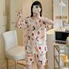 Fonte fabricantes de pijamas transfronteiriços Primavera e Outono das mulheres calças de manga comprida bonito dos desenhos animados de duas peças de roupas para casa atacado