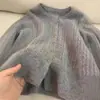 Cárdigan de lana estilo coreano para otoño e invierno 2026, prenda exterior para mujer, cuello redondo de punto trenzado, suéter grueso de color liso, capa exterior de punto de cachemira