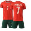 Conjunto de Uniforme de Futebol da Copa do Mundo Portugal Casa e Fora com Impressão de Número e Letra, Camisa Número 7 Cristiano Ronaldo, Exclusivamente para Pedidos Transfronteiriços