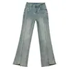 Pantalones de Mezclilla Micro-La para Mujer Primavera y Otoño 2024 Nuevo Otoño Cintura Alta Adelgazantes de Piernaancha de Ocho Puntos Nueve Puntos