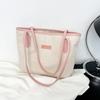 Bolsa Tote de Grande Capacidade Bolsa Feminina 2024 Outono e Inverno Nova Bolsa de Ombro Estilista Cor Contraste Costura Classe Bolsa de Viagem