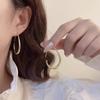 Pendientes colgantes geométricos de metal elegantes de estilo europeo y americano para mujer, ganchos para la oreja de moda para celebridades de Internet, joyería exagerada de moda para las orejas