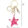 Creativo Vida Marina Colorido Halo Perla Estrella de Mar Llavero Colgante Lindo Colorido Estilo Océano Adorno de Estrella