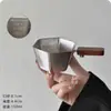 Taza de Extracción de Acero Inoxidable 304 Transfronteriza con Mango de Nogal, Taza Medidora de Espresso con Escala, Taza de Onzas Líquidas