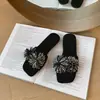Sandalias de fuegos artificiales con pedrería estilo francés para mujer, para uso exterior en verano, nuevo modelo 2026, de suela plana, cómodas para los pies, sandalias de playa estilo vacacional