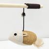 Polo de madeira engraçado gato vara fábrica vendas diretas gato animal de estimação interativo pano rato gatinho pena sisal engraçado gato artefato