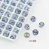 Pendientes de Cristal Brillante con Corte Milenario de Rosa de Ocho Caras de 6 mm de Zirconia Imitación Dongzhou Accesorios para Uñas Portátiles