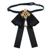 Broche de aleación de perlas y diamantes para mujer, pajarita negra, estilo barroco retro creativo europeo y americano.