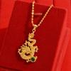 Colgante de jade del año del dragón de estilo chino para hombres y mujeres, dragón dorado Xianrui, cadena de suéter del zodiaco, collar, accesorios de joyería