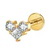 Brincos de Titânio F136 Banhados a Vácuo com Ouro 18K Joias para Piercing de Osso da Orelha Brincos Liga de Titânio de Grau Médico F136