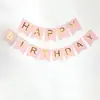 Bandera de cumpleaños con tiras feliz cumpleaños banner letras doradas bandera de tiras cola de pez decoración banner suministros para diseño de fiesta