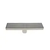S68 Canaleta Larga de Tira Sólida 6.8cm Salida de Drenaje para Baño Cocina y Baño Baño de Hotel Azotea Drenaje de Agua de Lluvia Acabado Cepillado
