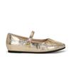 Versão Pele de Ovelha ~ Uva Ma Mesmo Estilo Tira Fivela Francesa com Aumento de Altura Sapatilhas Meio Chinelo de Couro Genuíno com Bico Fechado Plissadas para Mulheres, Sapatos de Vovó