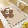 Tecnología de Cocina Tapete de Drenaje de Terciopelo Dibujo Animado Flor Pequeña Hogar Mesa de Lavado Tapete Absorbente de Agua Tope de Puerta de Inodoro Tapete Deslizante para Piso