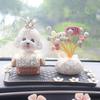 Nuevo coche montado a mano diamante lindo perro cabeza temblorosa adornos de aromaterapia accesorios para coche decoración para coche accesorios para coche