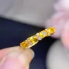 Anel Feminino de Safira Amarela Prata 925 Inlaid Anel Feminino Atacado Produtos Fabricados na Fábrica com Envio Direto de Uma Peça