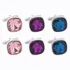 AliExpress Amazon Nuevos Gemelos Redondos de Cristal Diamantado Moda Piedra Preciosa Gemelos para Camisa
