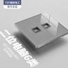Electricista Internacional Ultrafino Gris Vidrio Templado Poste Hogar Oculto Enchufe 16A Uno Abierto 5 Cinco Orificios Panel de Pared