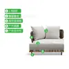 Muebles de Teca para Exteriores de Ratán para Ocio, Combinación de Sofá de Ratán y Silla de Ratán para Patio, Balcón de Villa al Aire Libre, Protector Solar, Impermeable