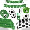 Set de Vajilla para Fiesta Temática de Fútbol, Platos de Papel Desechables, Manteles, Vasos de Papel, Suministros Decorativos, Vajilla de Decoración para Fiesta