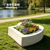 Vaso de flor de cimento GRC fosco de luxo leve nórdico com textura de pedra artificial, adequado para pátio e varanda, pequeno vaso para decoração de casa, durável