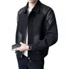 Chaqueta de cuero patchwork para hombre, nueva colección otoño/invierno 2026, moda de alta calle, estilo Hong Kong, chaqueta casual holgada