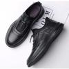 Zapatos de cuero nuevos para hombre, nuevos, transpirables, huecos, con cordones, de moda, de cuero suave, para vestir formal, zapatos casuales británicos de alta gama