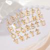 Colgante de Letra Europea y Americana DIY Collar Accesorios de Joyería 26 Letras Inglesas Llavero Colgante Pulsera Simple con Agujero Exterior