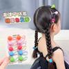 Meninas Bonito Doce Cor Bola Elástico Meninas Cor Contas Cabelo Corda Alta Elástico Cabelo Corda