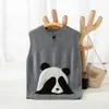 Novos coletes de cashmere infantis com desenhos para outono e inverno, coletes finos para meninos e meninas, coletes multicamadas, blusas de tricô, tops estilo coreano