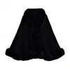 Estilo Nuevo Otoño e Invierno Elegante Suave Chal Capa de Lana Color Sólido Imitación Piel de Conejo Rex Chaqueta Cardigan Tejida Talla Grande para Mujer