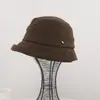 Sombrero de pescador de mezcla de lana para mujer de otoño e invierno coreano, sombrero tipo cubo cálido y versátil, sombrero retro de ala pequeña de copa redonda estilo japonés