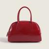 Bolsa Roja de Bolos de Nicho Sentido de Alta Gama Gran Capacidad Bolsa de Boda Bolso Diario de PU para Llevar en la Mano Bolso Boston para Mujeres