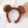 Diadema de Animales de Halloween de Nuevo Producto Transfronterizo Peluche Bonito Sombrero Orejas de Oso Oso de Dibujos Animados Tocado de Oso Diadema de Oso Marrón