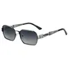 Ps33409 Gafas de Sol Metálicas de Moda y Tendencia con Protección Solar, Simples y Versátiles para Fotos Sin Maquillaje, Montura Grande que Hace que la Cara Parezca Más Pequeña