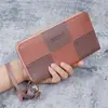 Cartera Larga Estilo Coreano con Cremallera Única para Mujer, Gran Capacidad Extra, Billetera para Monedas Cosida, Bolso para Teléfono Móvil, Bolso Versátil de Moda para Niñas