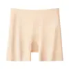 Novos shorts de segurança femininos, algodão puro, forro antibacteriano, calcinha de corte reto, design anti-transparência, dois em um, barra que não enrola, shorts de base, roupa íntima feminina
