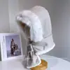 Sombrero y Bufanda de Bloques de Color para Otoño e Invierno, Felpa Integrada, Protección contra el Frío para Orejas, Sombrero Lei Feng Engrosado Cálido, Tendencia para Ciclismo al Aire Libre