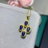Colar com Pingente de Trevo de Quatro Folhas Colar Simples Estilo Coreano Escolha de Safira Natural para Mulheres Presente de Tanabata Dia dos Namorados para Mulheres