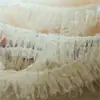 Almofada de Pet de Renda Plissada com Poá Rosa 5cm Material para Decoração DIY de Roupas Lolita