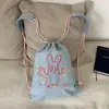 Mochila Nueva de Cordón Bordada con Dibujos Animados Lindos, Mochila de Cordón Coreana Alegre, Dulce y Genial, Bolsa para Deportes al Aire Libre y Viajes