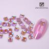 Nuevo color moca púrpura loto uña diamante de forma especial color gelatina diamante plano uña joyería DIY uña Pedrería